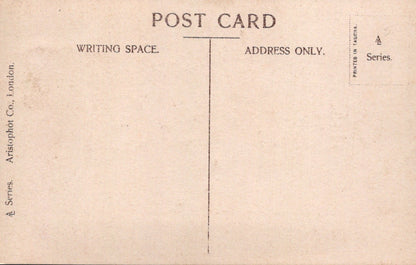 Back of a vintage postcard with writing space and address line.