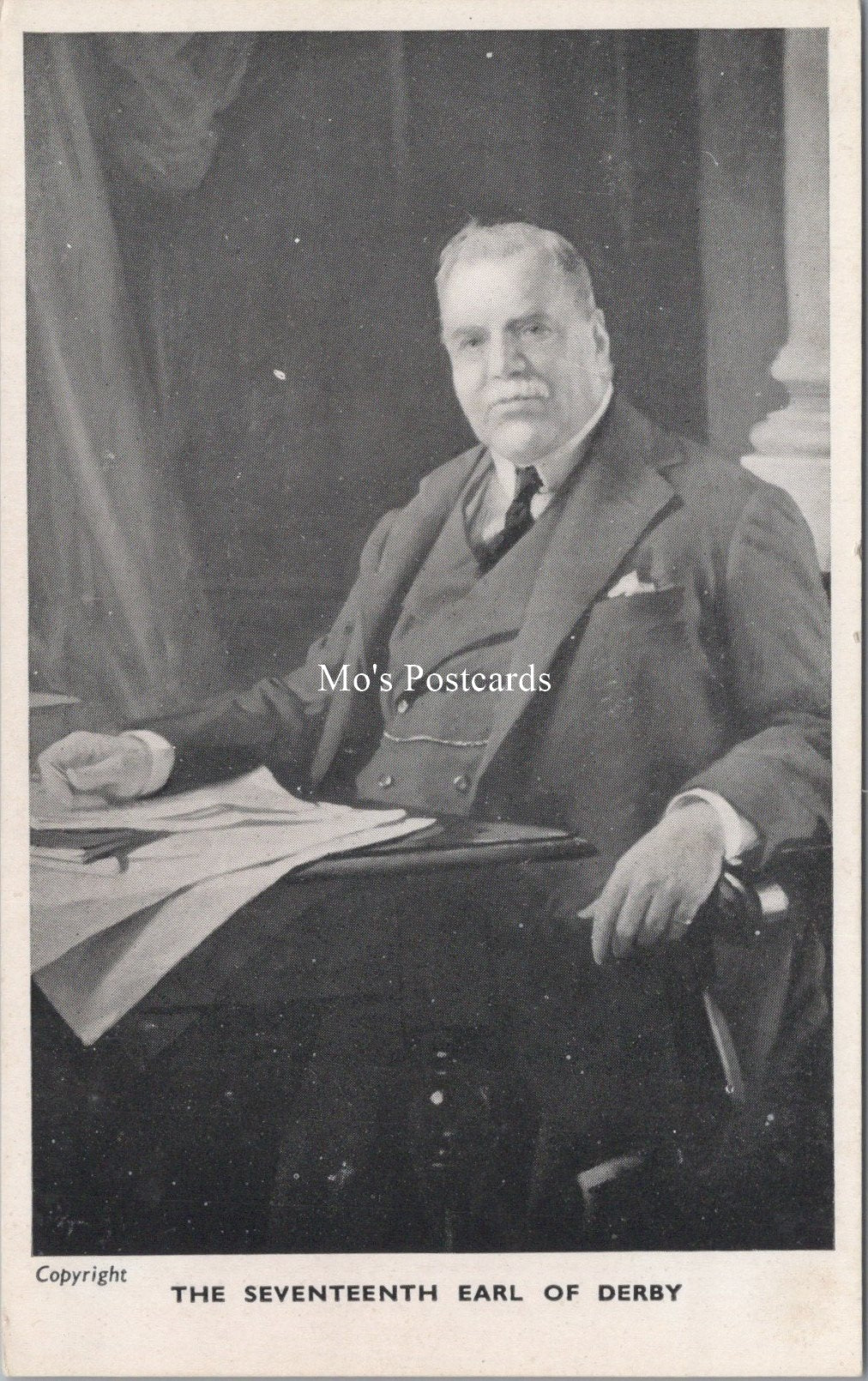 Politics Postcard - The Seventeenth Earl of Derby   SW17620