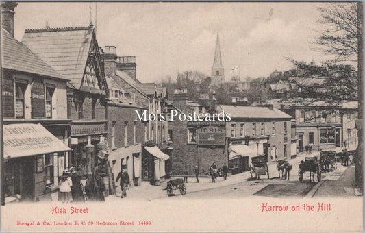 Middlesex Postcard - High Street, Harrow on The Hill   SW17626