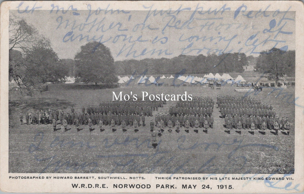 London Postcard - W.R.D.R.E, Norwood Park, May 24, 1915 - SW17742