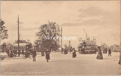 Middlesex Postcard - Hampton Court Tram Terminus  SW17778