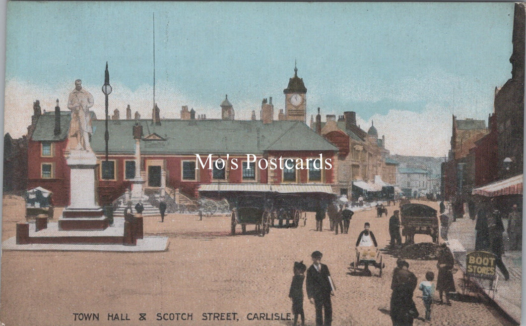 Cumbria Postcard - Town Hall and Scotch Street, Carlisle   SW17863