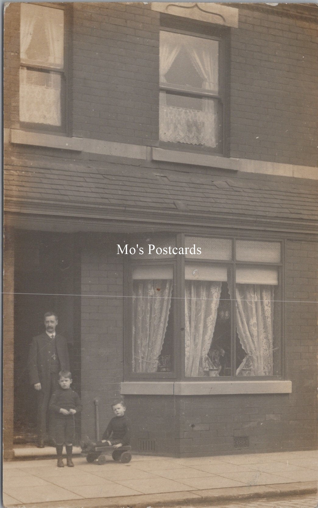 Ancestors Postcard - Family Outside Their Home, Children Playing SW17924
