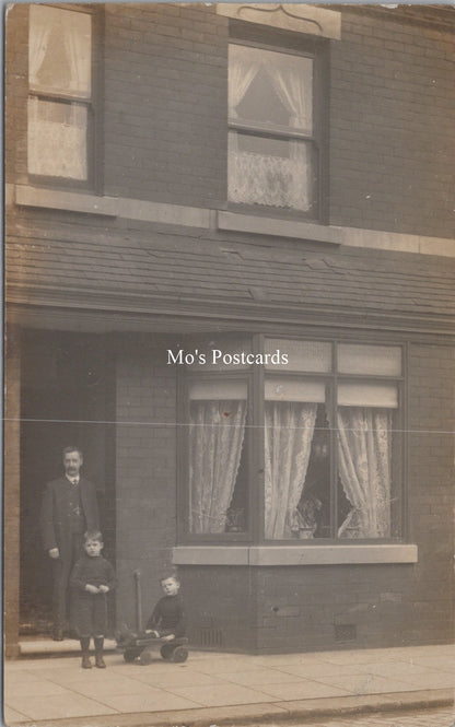 Ancestors Postcard - Family Outside Their Home, Children Playing SW17924