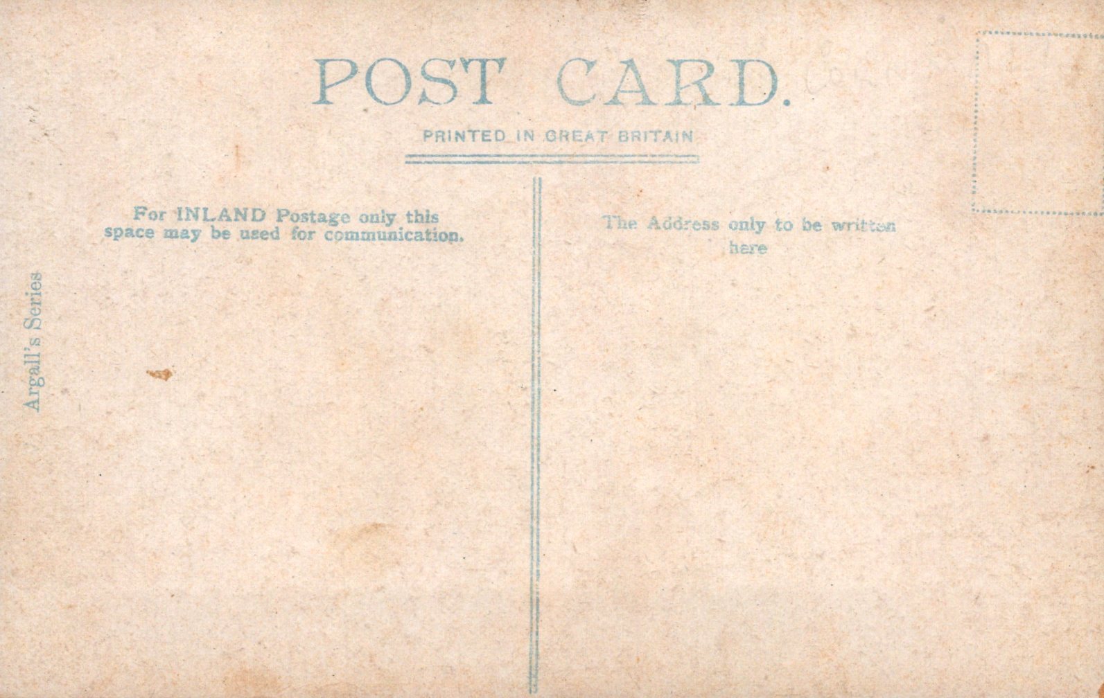 Vintage postcard with text and a grid pattern on a beige background