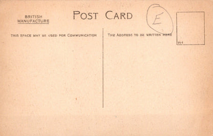 Vintage postcard with 'British Manufacture' text and address space.