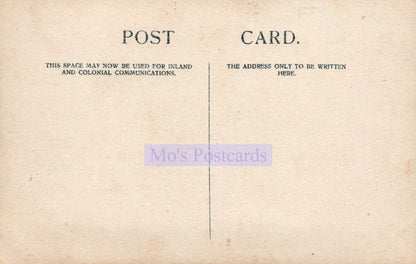 Vintage postcard with text and 'Mo's Postcards' branding