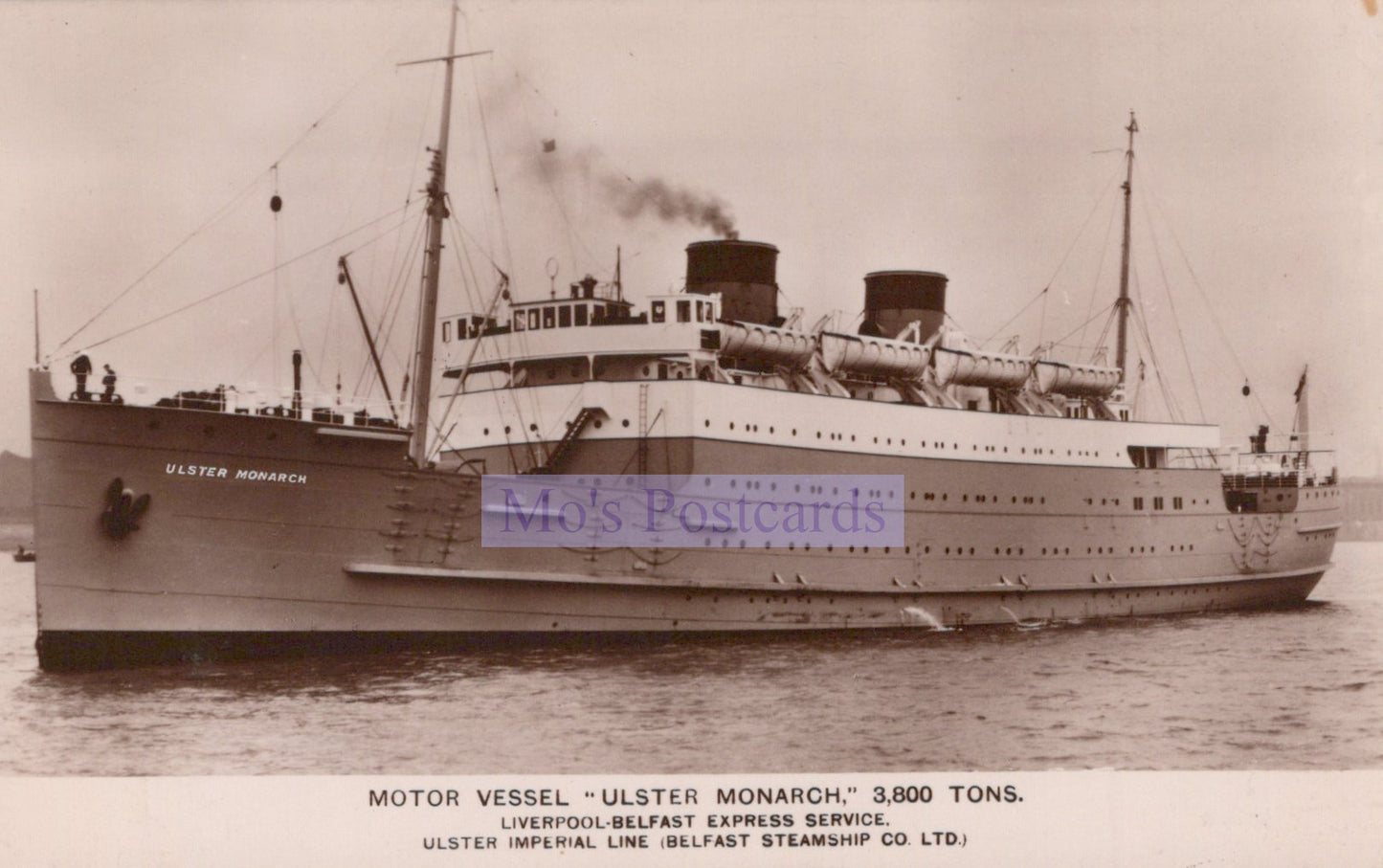 Shipping Postcard - Motor Vessel "Ulster Monarch"  SW20195