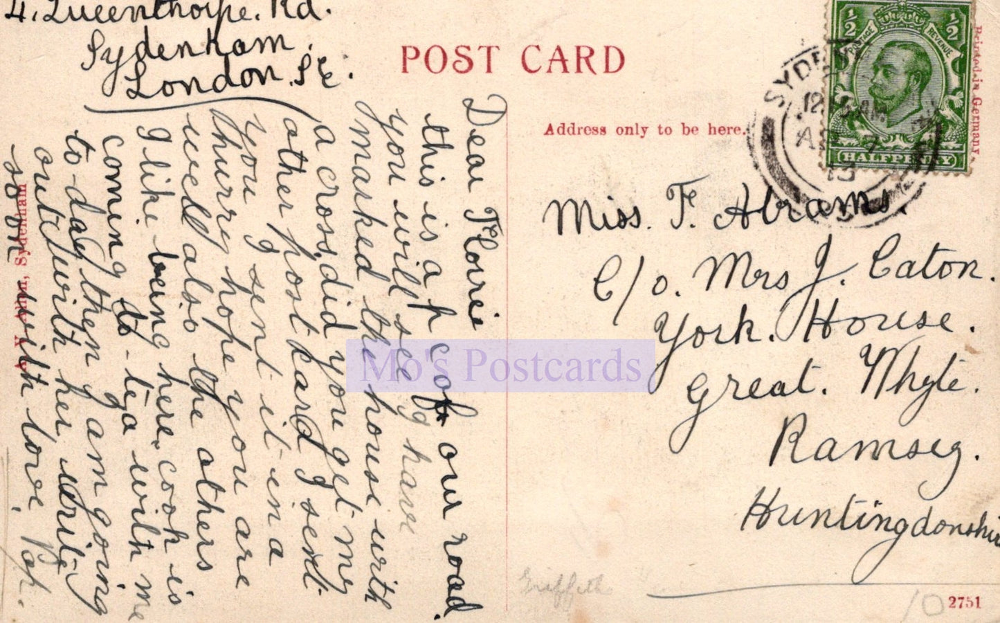 London Postcard - Queensthorpe Road, Sydenham  SW20209 