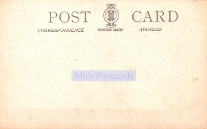 Vintage-style postcard with 'Mo's Postcards' branding on a beige background
