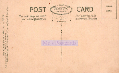 Back of a vintage postcard with 'Mo's Postcards' branding