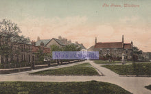 Load image into Gallery viewer, Vintage postcard of &#39;The Green, Whitburn&#39; with a banner in the foreground.
