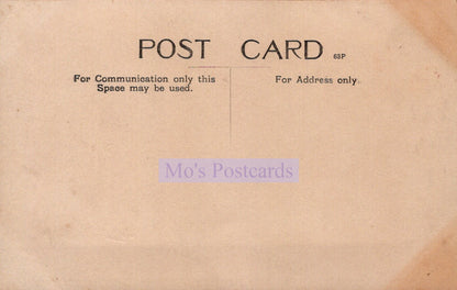 Back of a postcard with text  