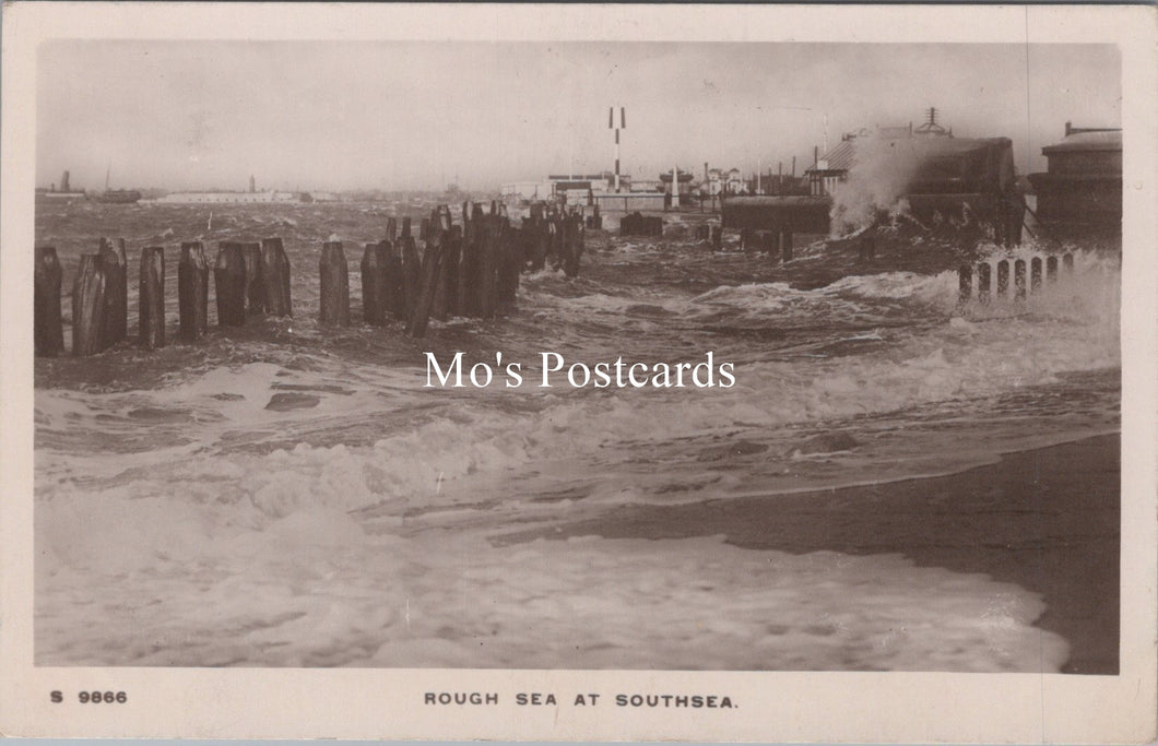 Hampshire Postcard - Rough Sea at Southsea   SW17938