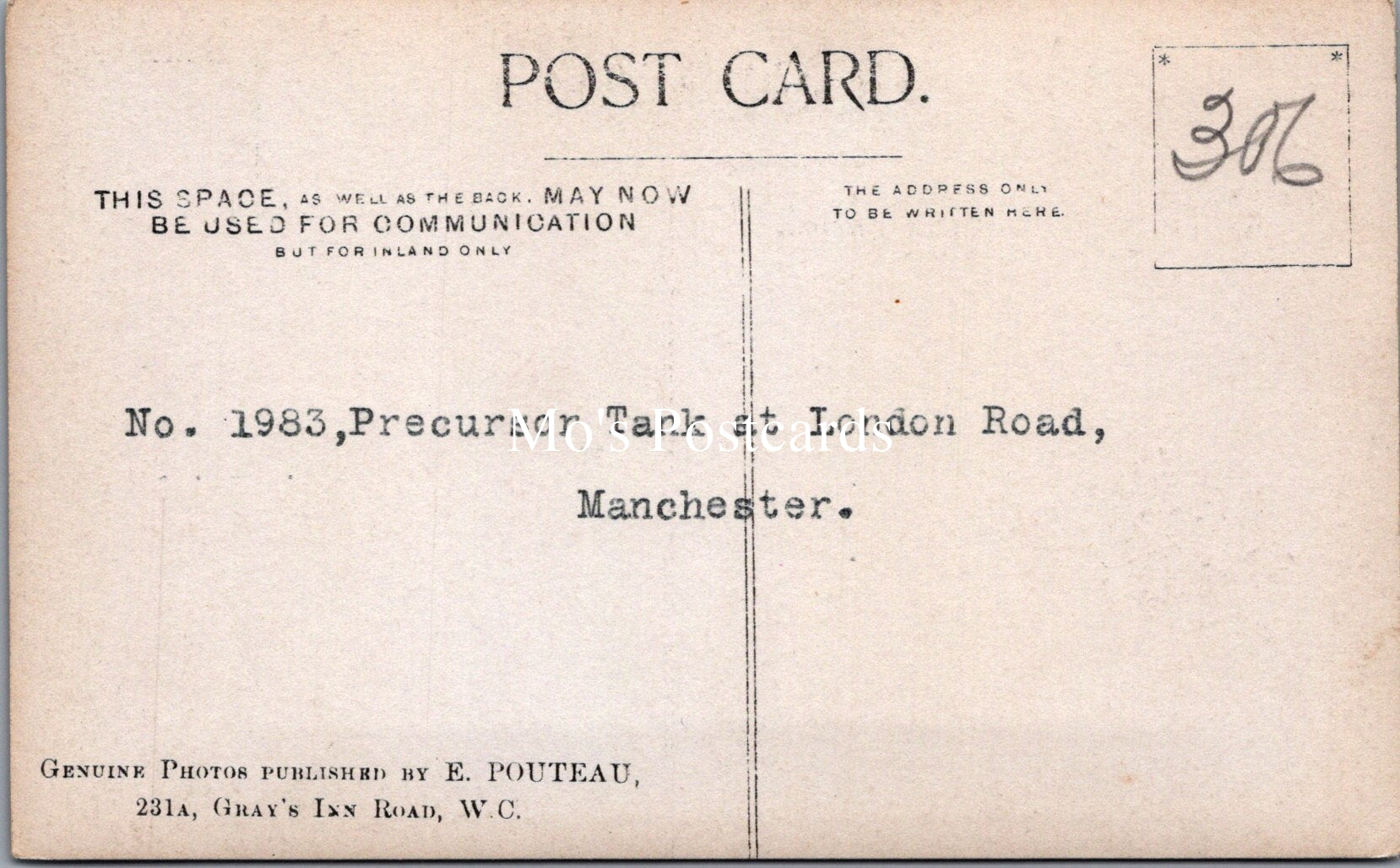 Railways Postcard - No 1983, Precursor Tank at London Road, Manchester  SW17955