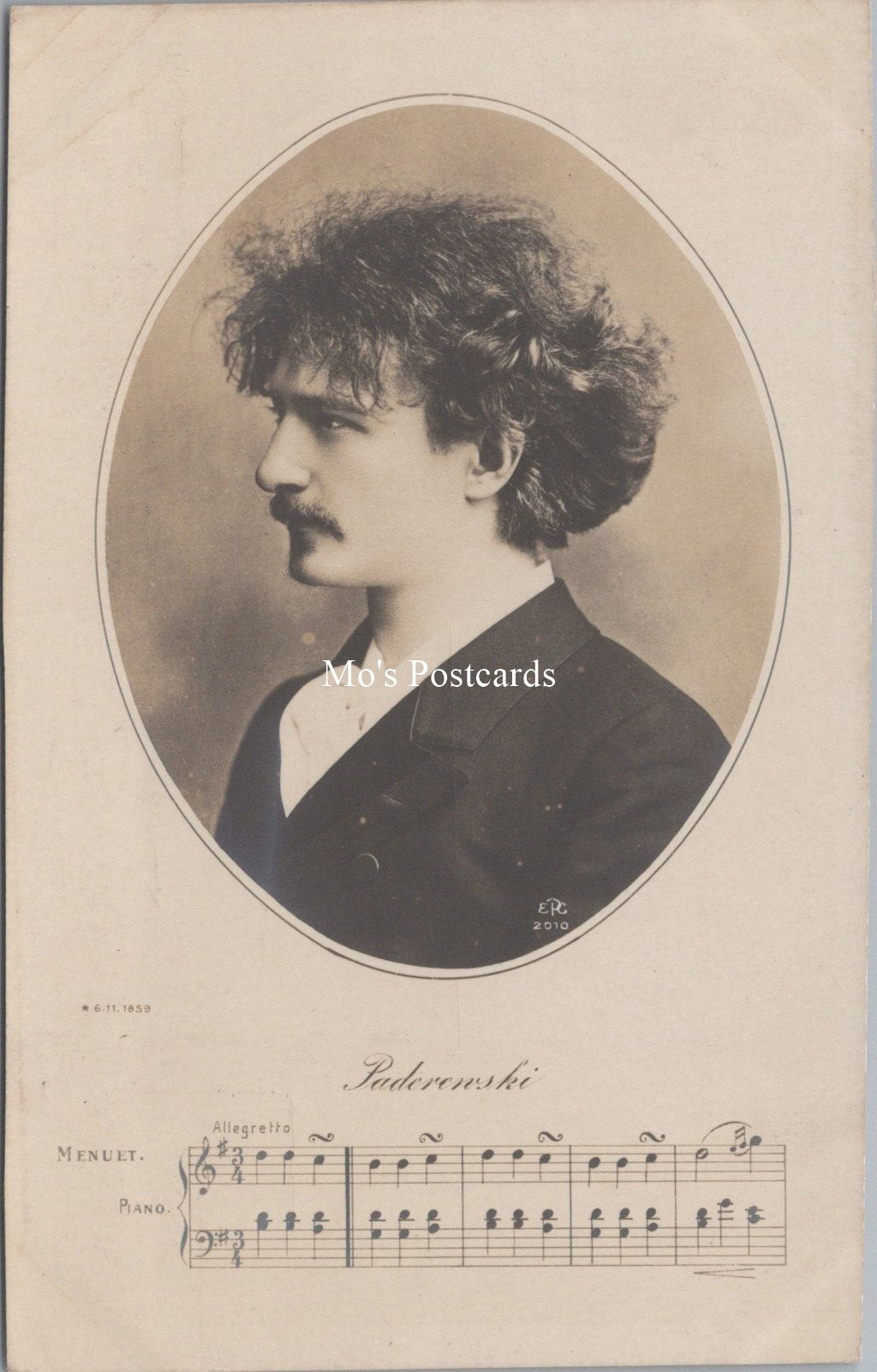 Music Postcard - Ignacy Jan Paderenski, Composer, Pianist and Politician  SW17956