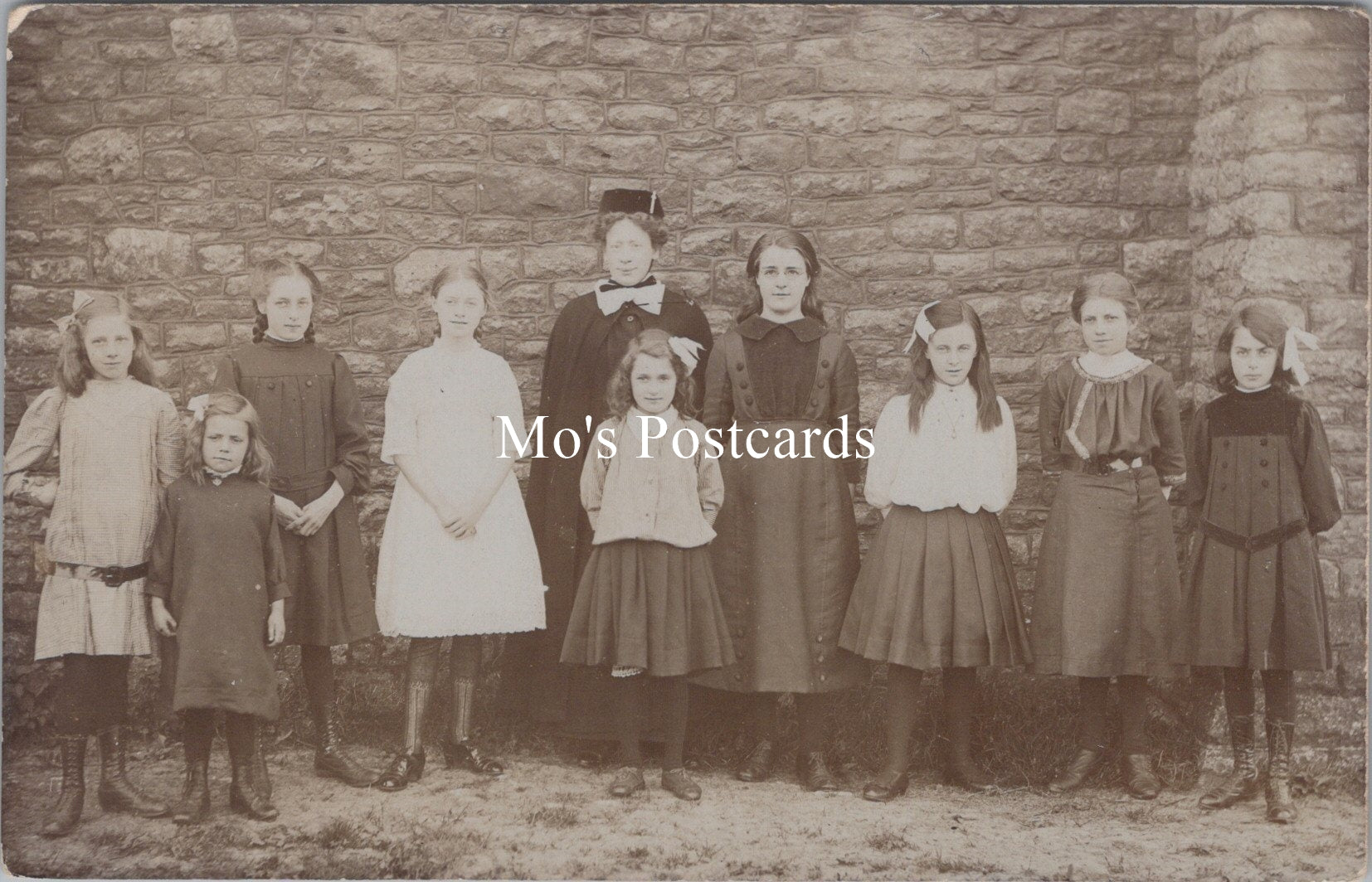 Education Postcard - Group of School Girls With Their Teacher or Nurse SW17964