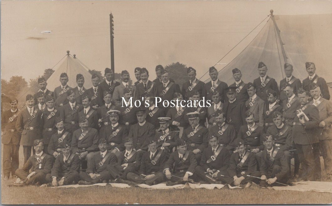 Military Postcard - Large Group of Uniformed Men in Camp  SW17974