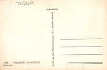 Load image into Gallery viewer, Vintage postcard back with text and a stamp on a beige background
