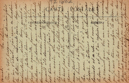 Vintage postcard with handwritten text and a rectangular area for address.