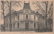 Load image into Gallery viewer, Vintage black and white photograph of a large building with decorative architecture, likely a bank or similar institution, in Laval.
