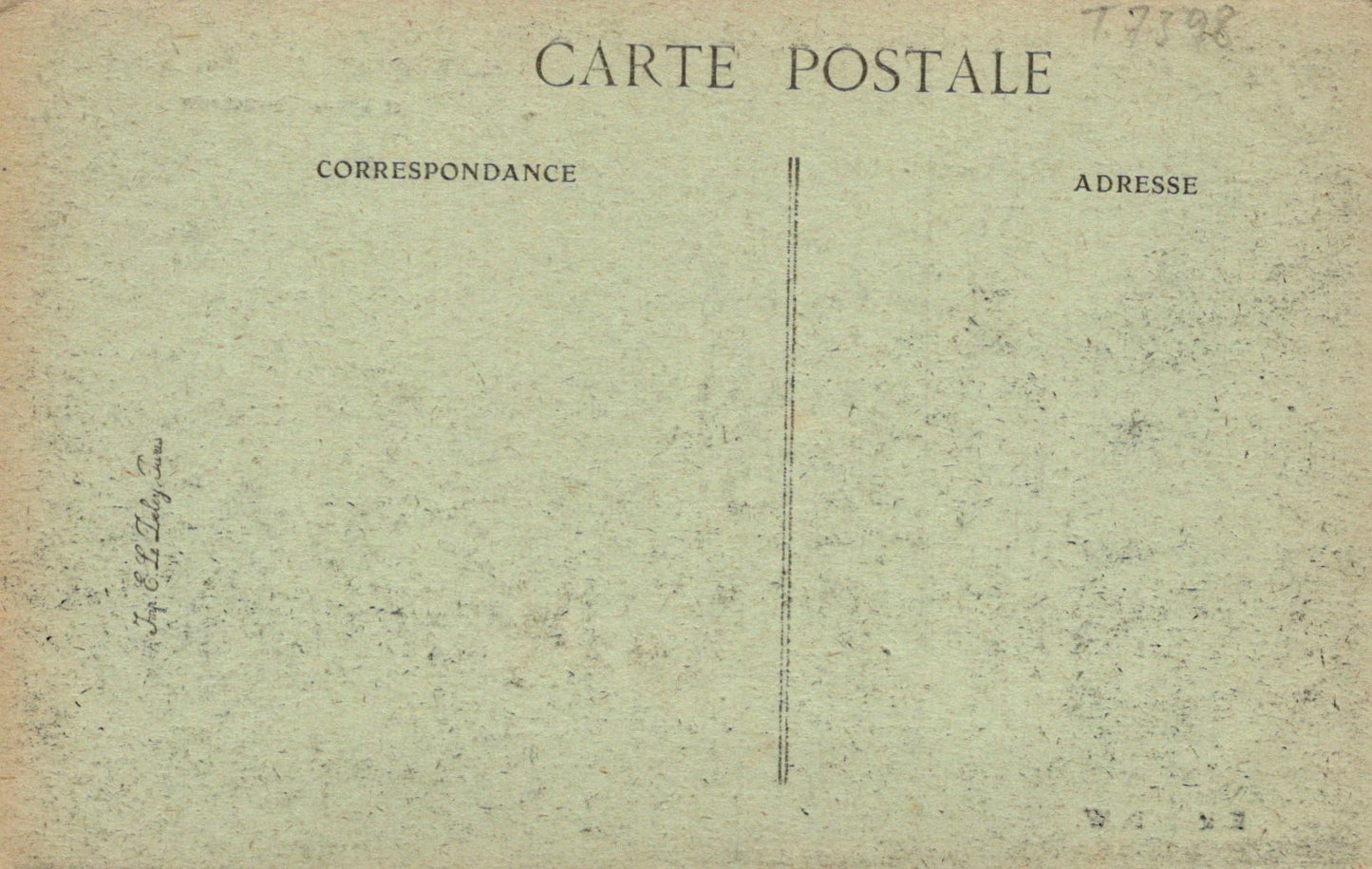 Vintage postcard with text 'Carte Postale' and measurement scale on a textured beige background.