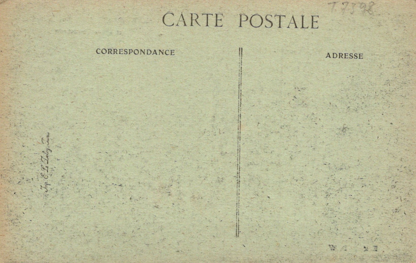 Vintage postcard with text 'Carte Postale' and measurement scale on a textured beige background.