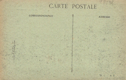 Vintage postcard with text 'Carte Postale' and measurement scale on a textured beige background.