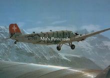 Load image into Gallery viewer, Civil Aviation Postcard - Junkers Ju-52 Aeroplane in Berner Oberland  SW19008
