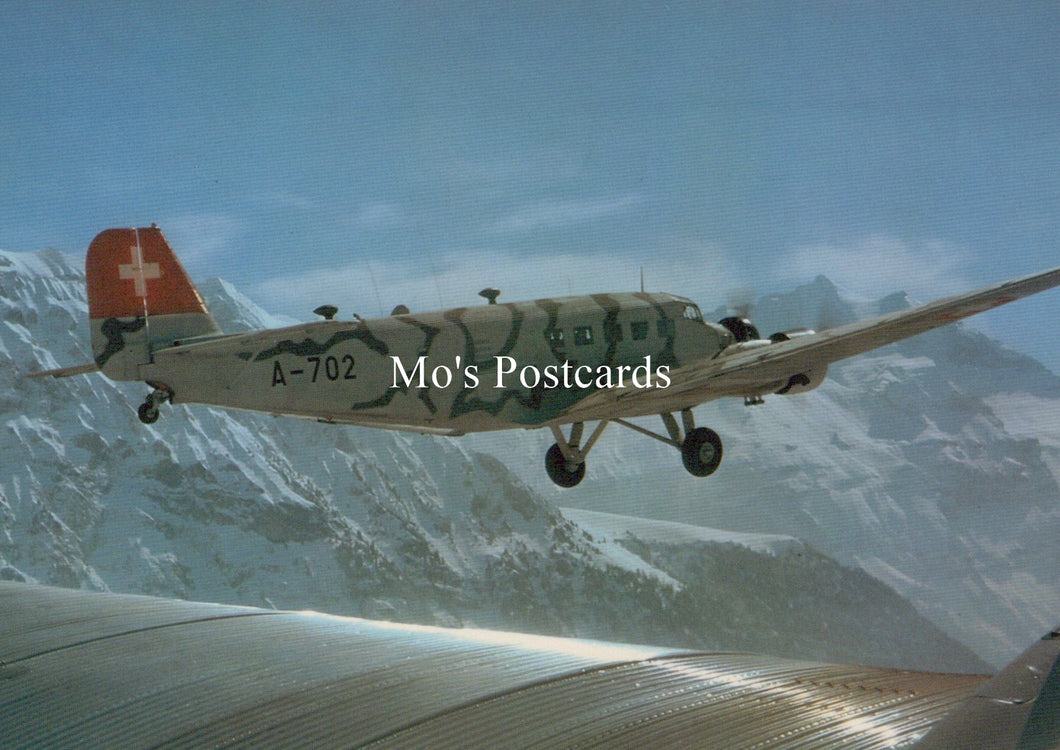 Civil Aviation Postcard - Junkers Ju-52 Aeroplane in Berner Oberland  SW19008