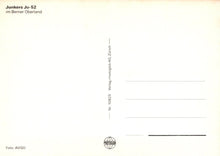 Load image into Gallery viewer, Civil Aviation Postcard - Junkers Ju-52 Aeroplane in Berner Oberland  SW19008
