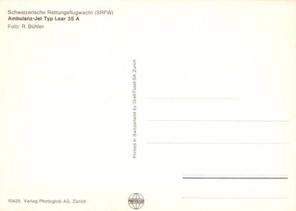Civil Aviation Postcard - Ambulanz-Jet Typ Lear 35A Aeroplane  SW19009