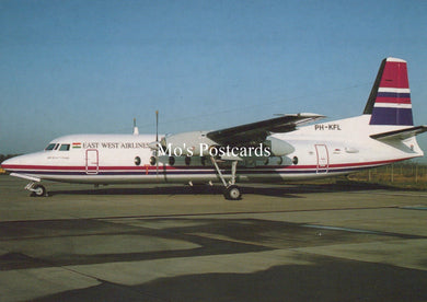 Civil Aviation Postcard - East West Airlines Fokker F27 Mk500 Aeroplane  SW19099