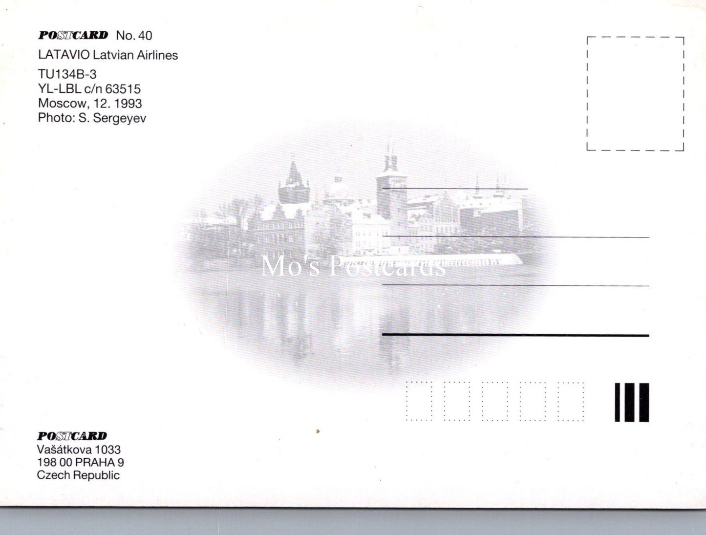 Civil Aviation Postcard - Latavio Latvian Airlines Aeroplane  SW19109