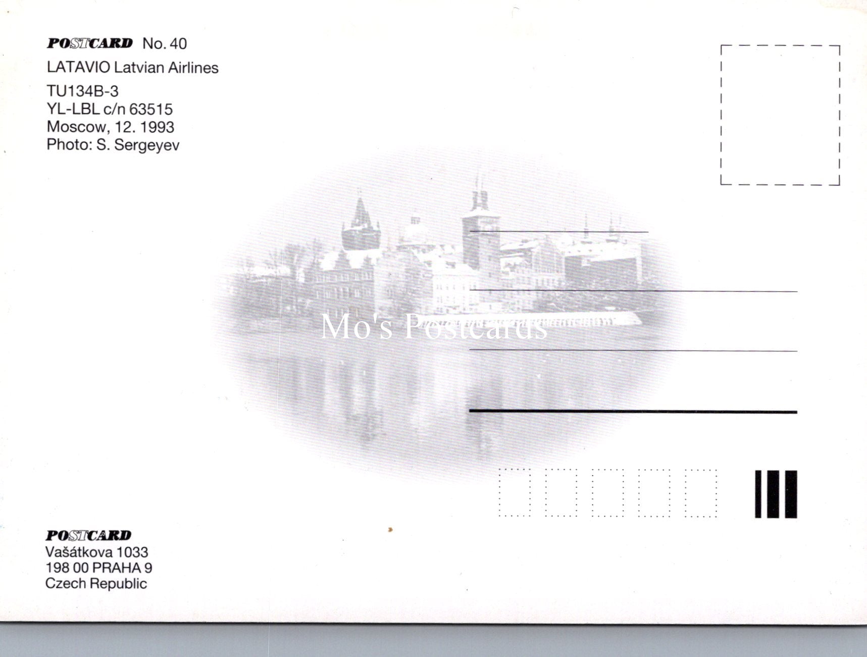 Civil Aviation Postcard - Latavio Latvian Airlines Aeroplane  SW19109