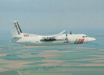 Civil Aviation Postcard - SAS Scandinavian Commuter Fokker 50 Aeroplane  SW19112