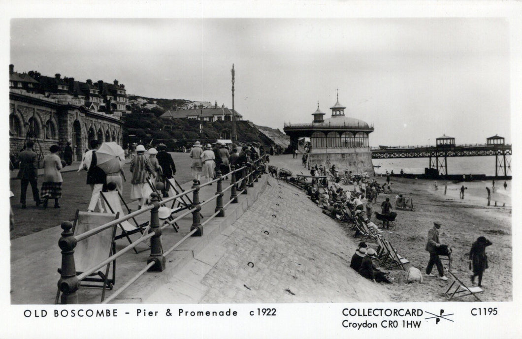 Dorset Postcard - Old Boscombe Pier and Promenade c1922 - SW18647