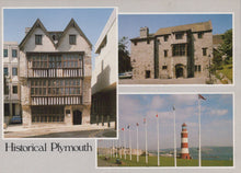Load image into Gallery viewer, Collage of historical buildings and a lighthouse in Plymouth.
