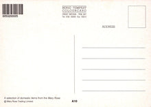 Load image into Gallery viewer, Back of a postcard with text and barcode, featuring &#39;Beric Tempest Colourcard&#39; and &#39;Mary Rose Tracing Limited&#39;.
