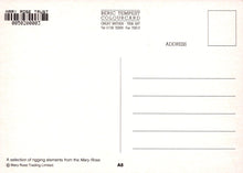 Load image into Gallery viewer, Back of a postcard with text and address lines on a beige background
