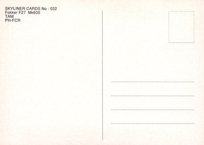 Back of a postcard with text and a line for writing, on a beige background