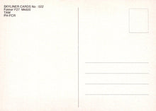 Load image into Gallery viewer, Back of a postcard with text and a line for writing, on a beige background
