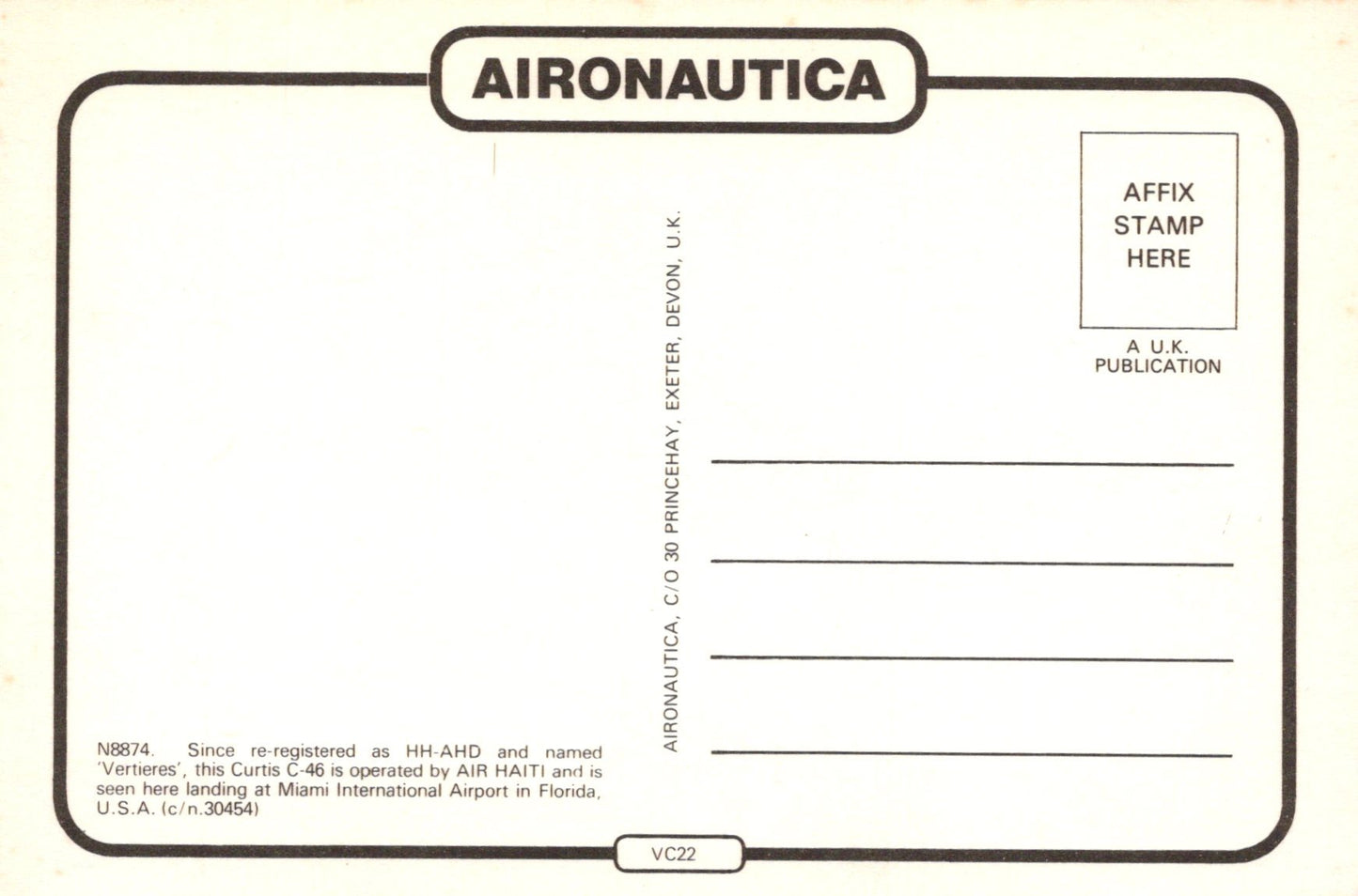 Aironautica air mail envelope with text and stamps section.