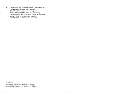 Text on a white background with 'Cathedral Museum, Malta' and 'Imprint Ltd.' printed at the bottom.