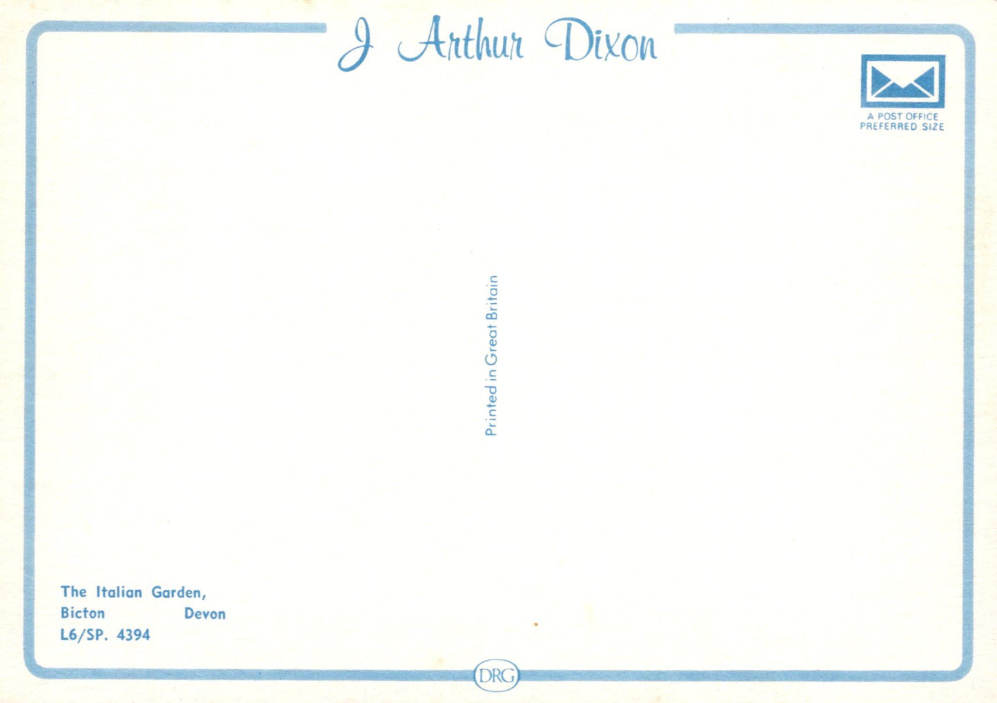 Blank business card with a blue border and text placeholder