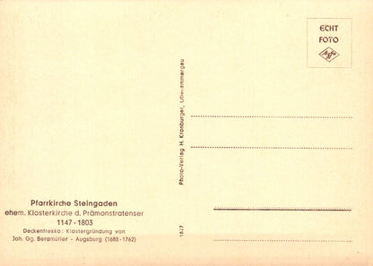 Vintage postcard with text and a logo on a beige background