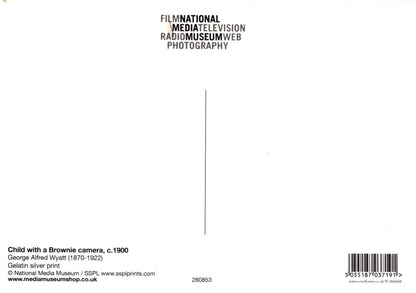 Back of a photograph with text and a barcode, featuring National Media Museum branding.