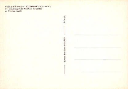 Vintage postcard with text and a reproduction number on a beige background