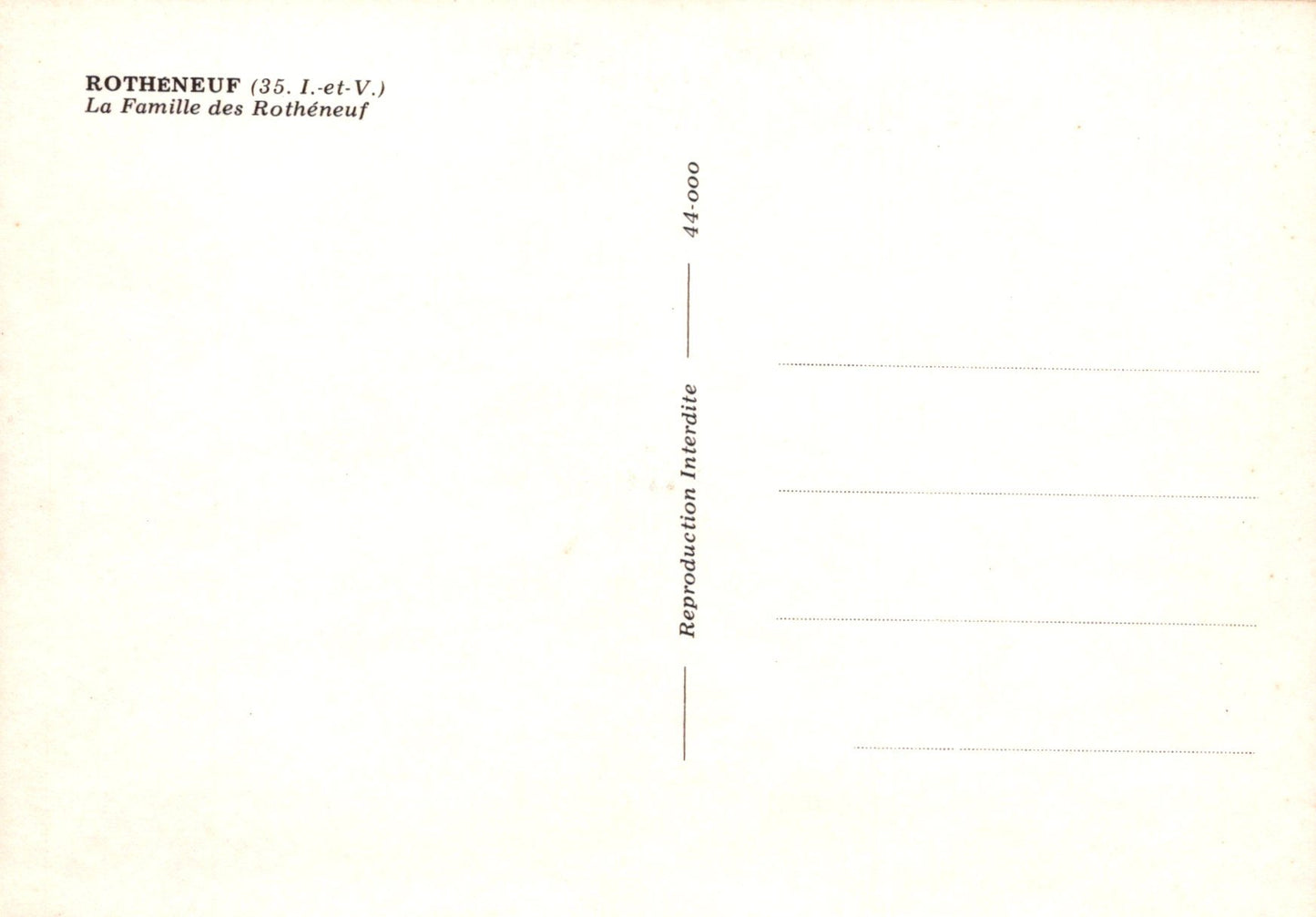 Text on a white background with 'ROTHENEUF' and 'La Famille des Rotheneuf' mentioned.
