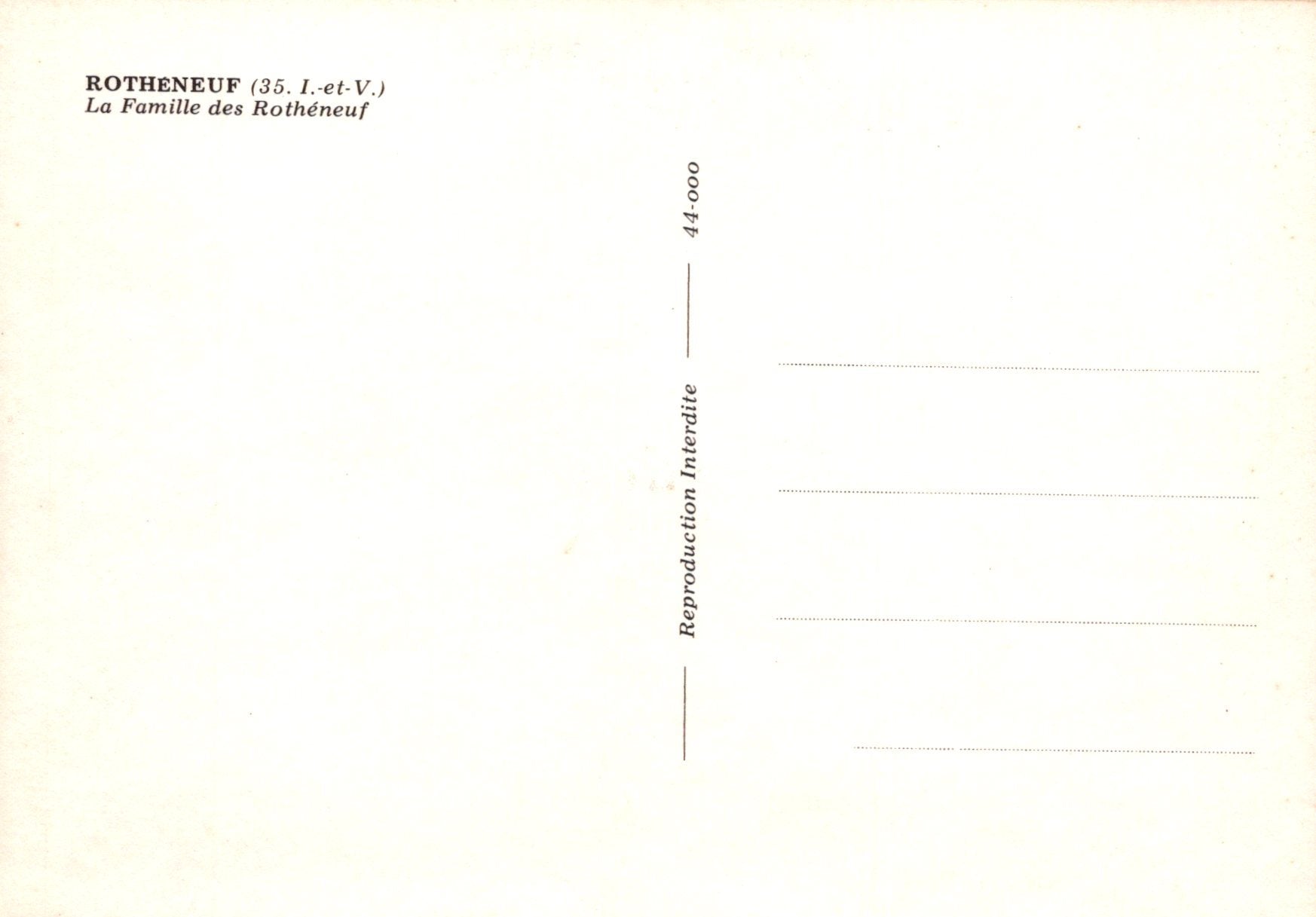 Text on a white background with 'ROTHENEUF' and 'La Famille des Rotheneuf' mentioned.